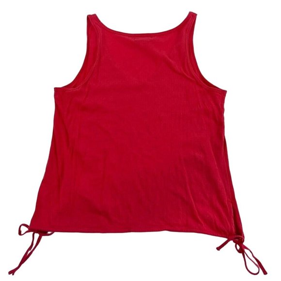 LUCKY BRAND Women's Orange Tank Top Shirt LARGE Side Ties - Picture 2 of 6